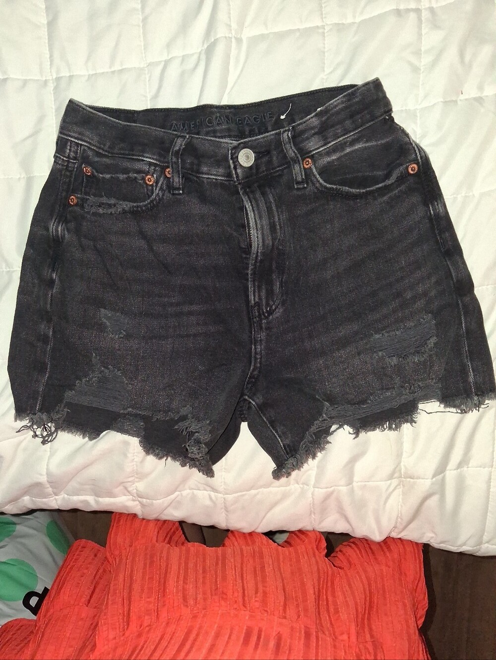 Black Distressed Denim Women’s Shorts
